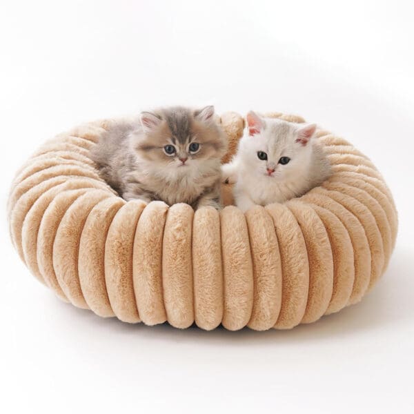 donut cat bed for indoor cat camel