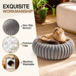 donut cat bed for indoor cats 2 1