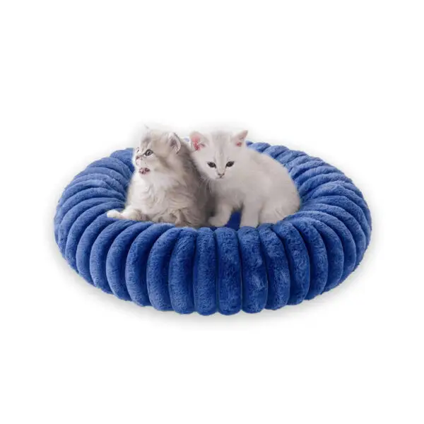 donut cat bed for indoor cats navy