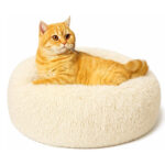 fluffy donut cat bed