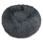luxury calming dog bed dark grey