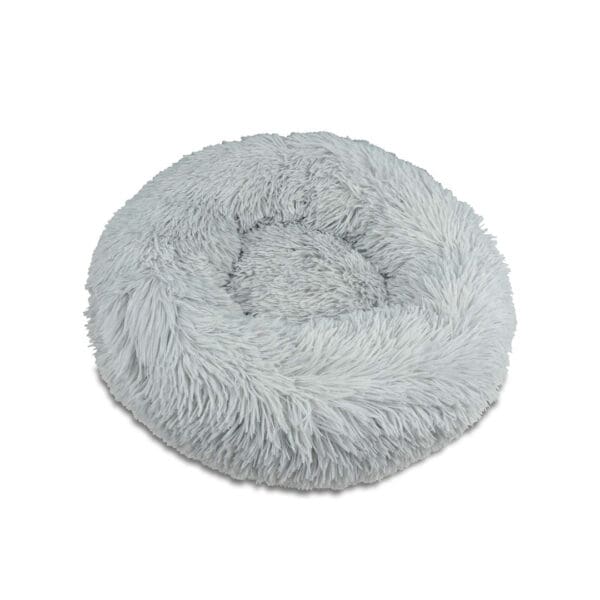 luxury calming dog bed grey