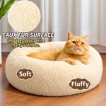 fluffy donut cat bed 1