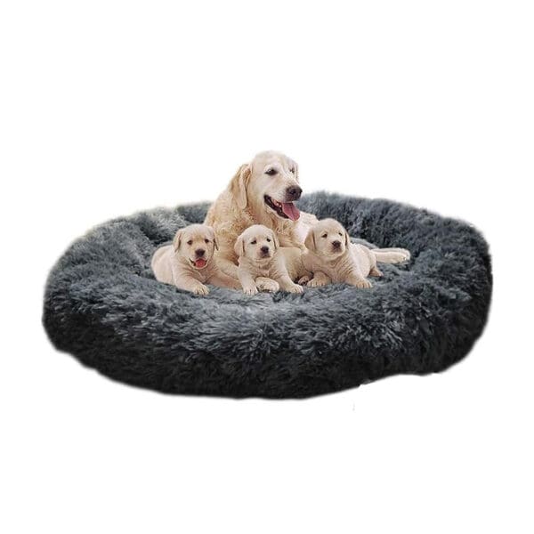 orthopedic calming dog bed dark grey