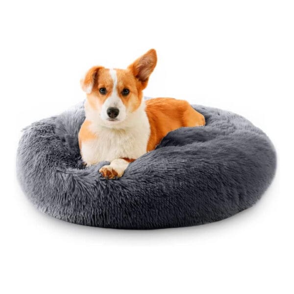 anti anxiety dog bed dark grey