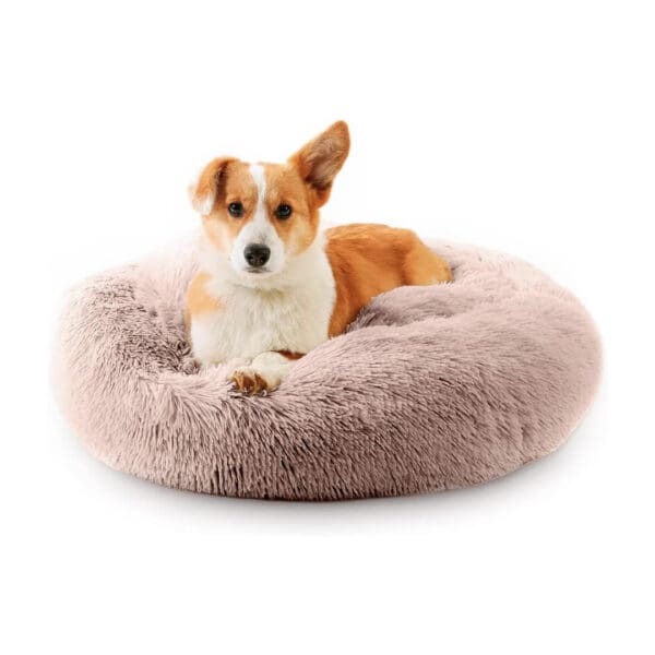 anti anxiety dog bed taupe