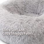 faux fur donut cat bed 2