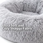 faux fur donut cat bed 2