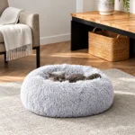 faux fur donut cat bed 4