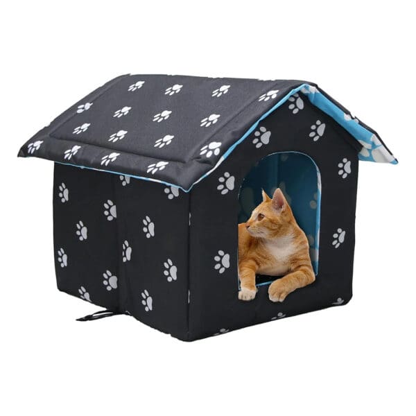 insulated cat bed black