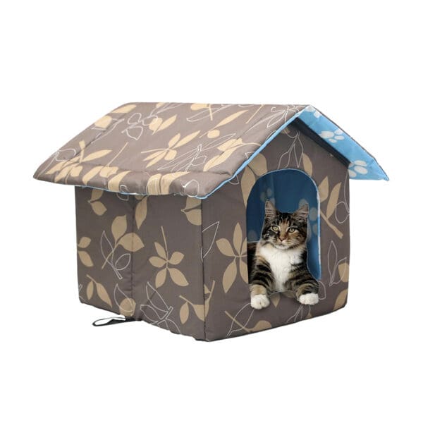 insulated cat bed brown