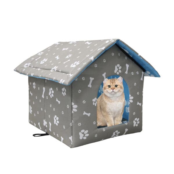 insulated cat bed grey