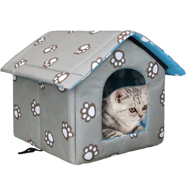 insulated cat bed greyish green