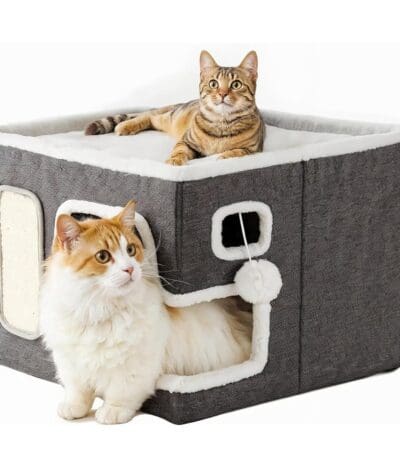 modern cat cave bed dark grey