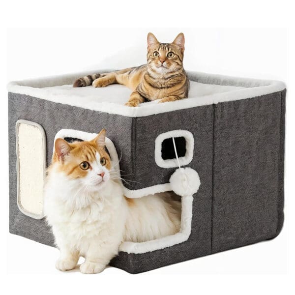 modern cat cave bed dark grey