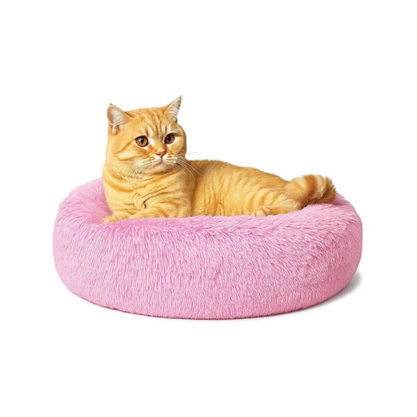 round cat bed bed light pink