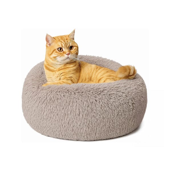 round cat bed bed taupe