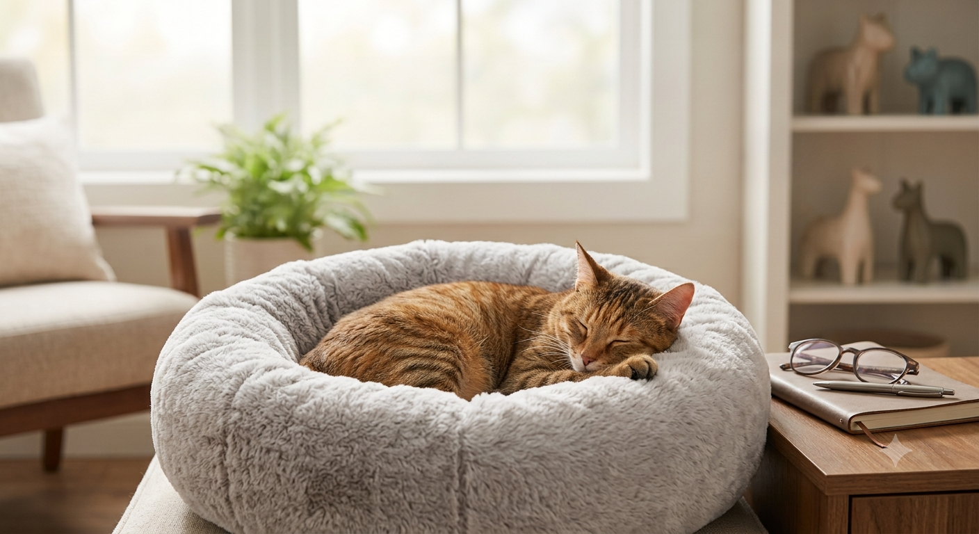 Vets Explain Why Donut Beds Promote Better Sleep for Cats